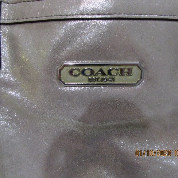 COACH HANDBAG PURSE METALLIC GOLD M1060-F16562 - Picture 2 of 15